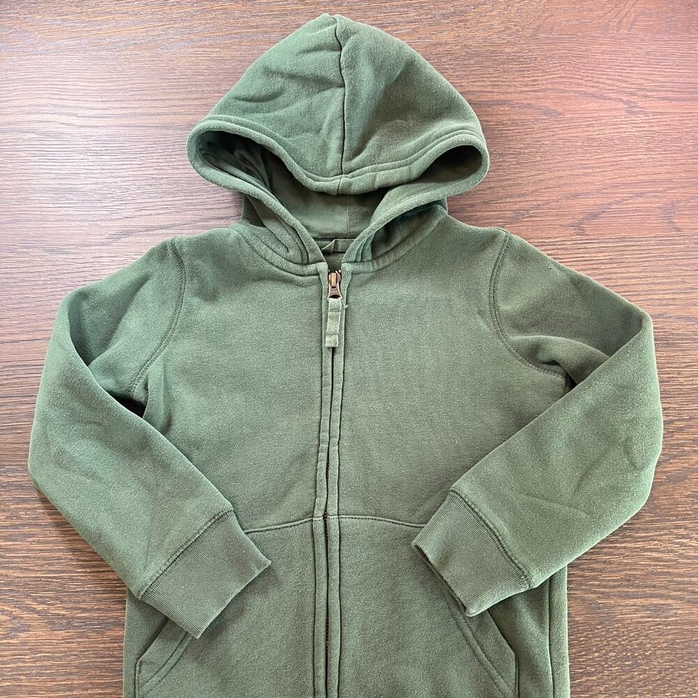 Primary Cozy Fleece Zip Hoodie, Size 4-5, Evergreen, Play